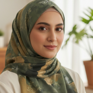 Royal Georgette Hijab – Forest Theme
