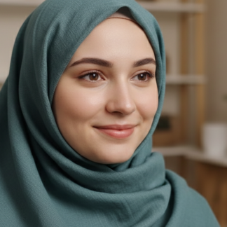 Premium Lin Crepe in Matte Green