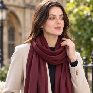 Royal Georgette Stole In Deep Maroon