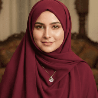 Royal Georgette Hijab Scarf In Deep Maroon By Haya Drapes