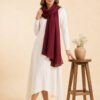 Royal Georgette Stole In Deep Maroon