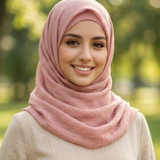 Premium Lin Crepe Hijab Scarf In Dusty Pink By Haya Drapes