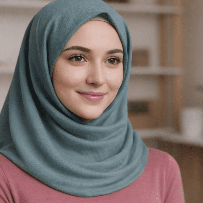 Premium Lin Crepe Hijab Scarf In Matte Green By Haya Drapes