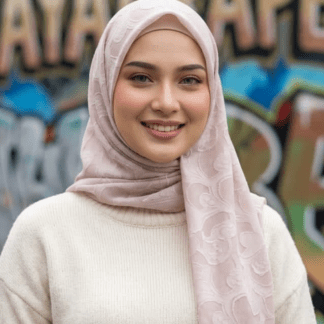 Premium Woven Chiffon Hijab Scarf In Soft Pink Lilac By Haya Drapes