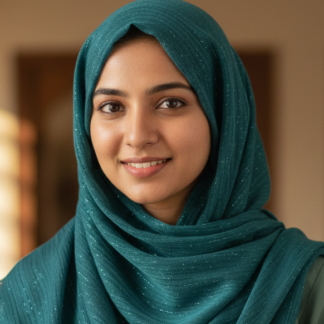 Premium Metallic Georgette in Deep Sea Green