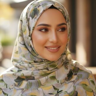 Premium Georgette in Yellow and Green