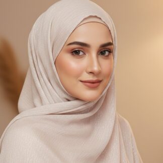 Premium Metallic Georgette in Warm Ivory