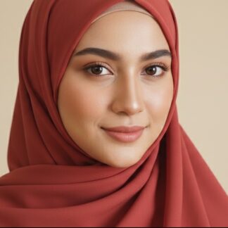 Royal Georgette Hijab – Rust Elegance
