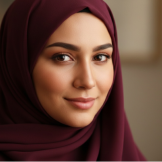 Royal Georgette Hijab in Wine