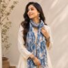 Premium Georgette Stole In Dusty Teal Blue