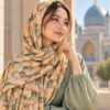 Premium Georgette Stole In Yellow and Green
