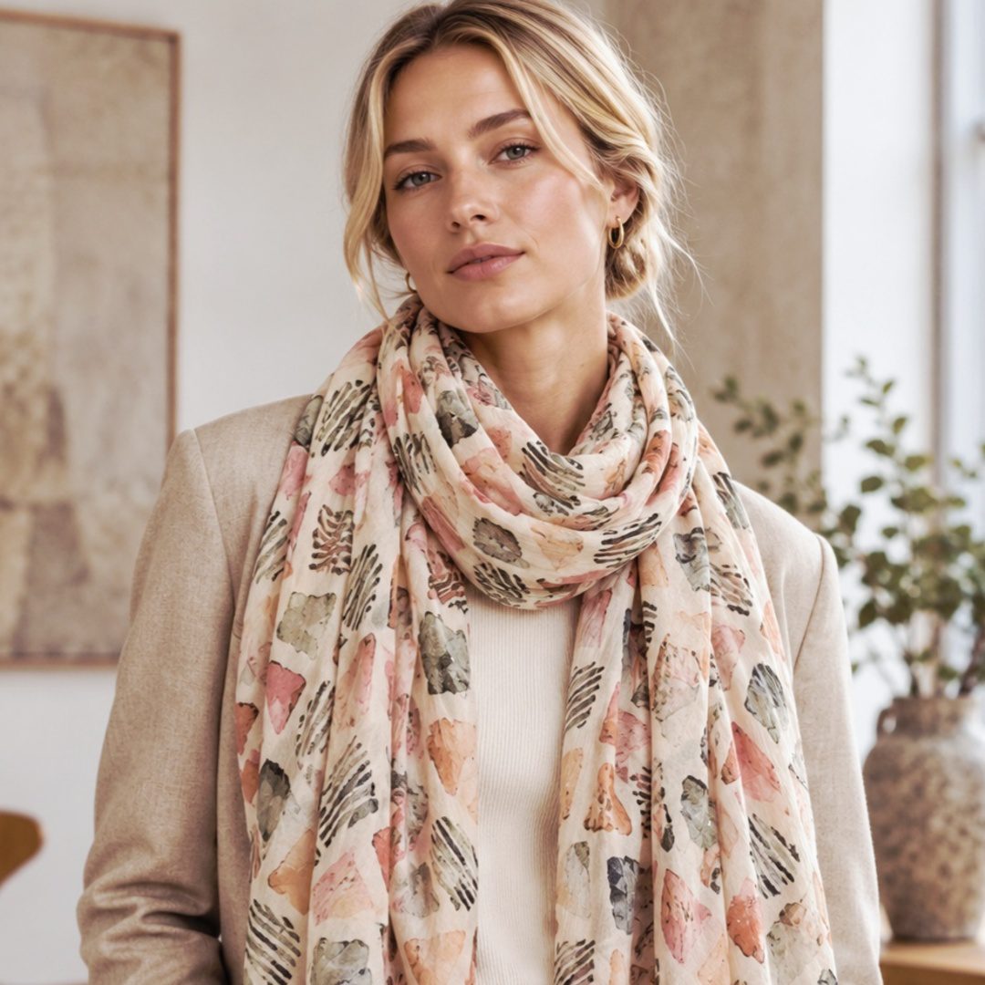 Premium Crinkle Chiffon Stole – Autumn Whisper