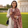 Premium Floral Pashmina Stole In Pink