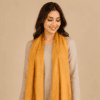 Premium Metallic Georgette Stole In Mustard Yellow