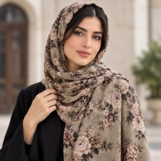Premium Wool Stole In Creme Brown