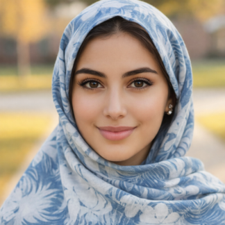 Premium Georgette in Dusty Teal Blue