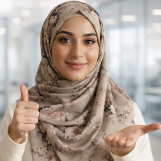 Premium Wool Hijab Scarf In Creme Brown By Haya Drapes