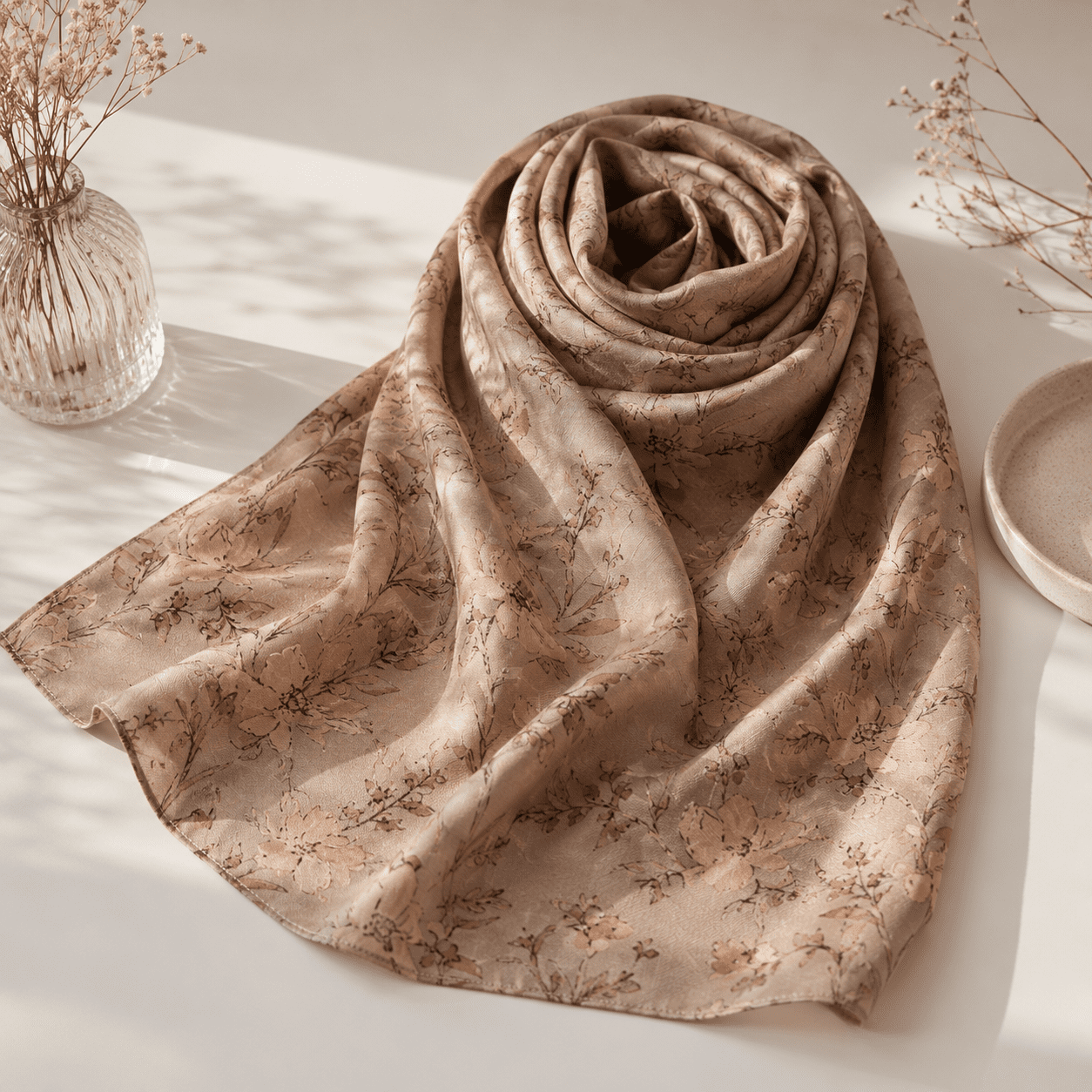 Premium Wool Hijab Scarf In Dusty Pink - Image 5