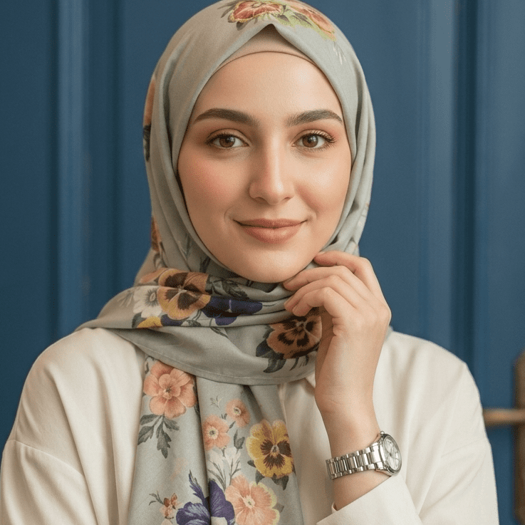 Premium Cotton Hijab Scarf – Autumn Whisper By Haya Drapes