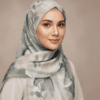 Leaves In Premium Georgette Hijab Scarf - Green