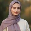 Premium Hammer Satin Hijab Scarf in Dusty Purple