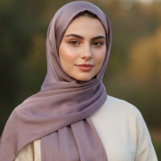 Premium Hammer Satin Hijab Scarf in Dusty Purple