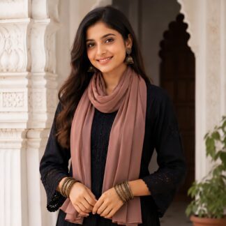 Royal Georgette Stole In Cocoa Brown
