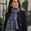 Vintage Blue Thread Woven Handloom Cotton Scarf