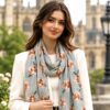 Floral Print Soft Georgette Stole - Green