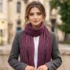 Bella Crepe Stole in Wine, Embroidered Edge